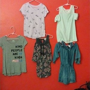 💥BARGAIN BUNDLE!💥Girls Justice 12pc lot Size 6, 6/7 Shirts & Rompers